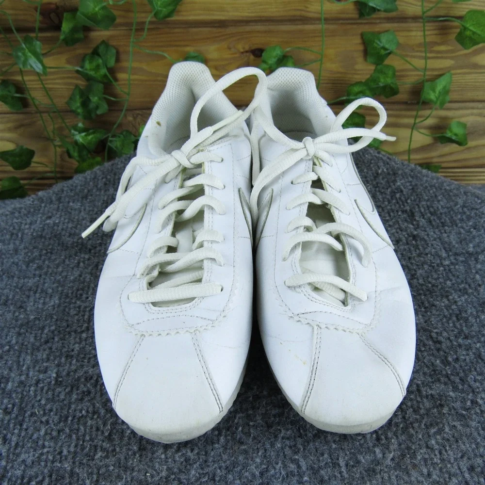 Nike Sneaker‎ Cortez Wolf Grey Girl Y 6 Medium Athletic White Synthetic Lace Up